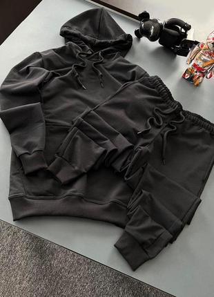 Мужской спортивный костюм салатовый с черным с капюшоном весенний осенний комплект худи и штаны (bon)5 фото