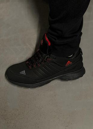 Чоловічі зимові кросівки adidas gore-tex winter чорні з червоним на хутрі до -21*с водонепроникні термо (bon)7 фото
