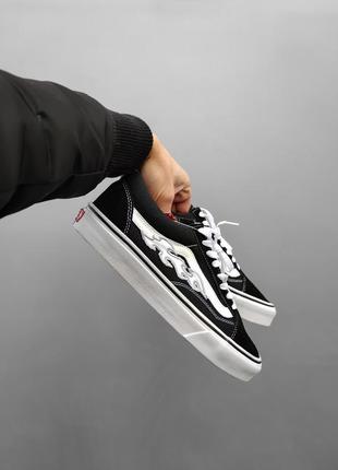 Жіночі кеди vans old skool grey fire чорно-білі кросівки ванс олд скул кастомні (bon)