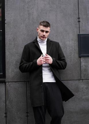 Мужское пальто кашемировое черное двубортное классическое весеннее осеннее (bon)2 фото