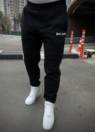 Мужские зимние спортивные штаны palm angels черные | брюки на флисе теплые палм ангелс (bon)2 фото