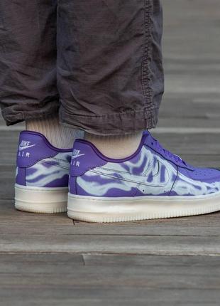 Мужские кроссовки nike air force skeleton purple фиолетовые кожаные кастомные найк аир форс (bon)5 фото