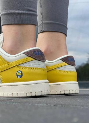 Женские кроссовки nike dunk low lx banana серые с желтым найк данк кожаные осенние весенние (bon)8 фото