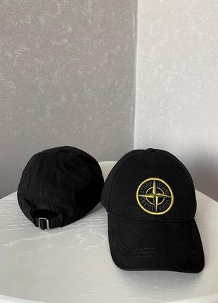 Кепка stone island черная летняя мужская женская | бейсболка стон айленд спортивная (bon)3 фото