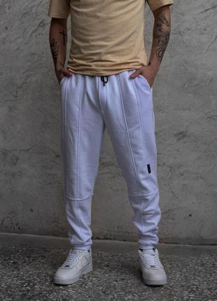 Мужские спортивные штаны оверсайз белые весенние летние | брюки мужские хлопковые повседневные (bon)1 фото