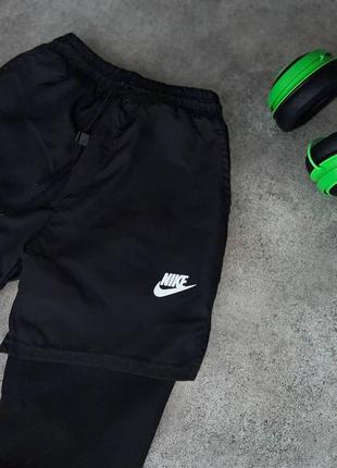 Мужские спортивные шорты nike черные с лосинами для тренировок найк (bon)4 фото