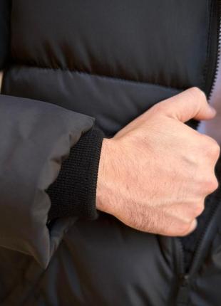 Чоловіча зимова куртка adidas чорна коротка до -25 °c з капюшоном пуховик адідас (bon)8 фото
