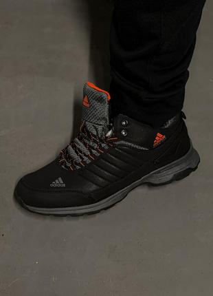 Мужские зимние кроссовки adidas gore-tex winter черные с серым на меху до -21*с водонепроницаемые термо (bon)9 фото