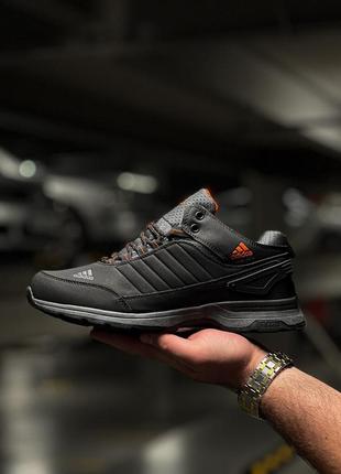 Мужские зимние кроссовки adidas gore-tex winter черные с серым на меху до -21*с водонепроницаемые термо (bon)