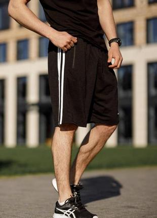 Мужской летний костюм adidas футболка + шорты черный адидас (bon)10 фото