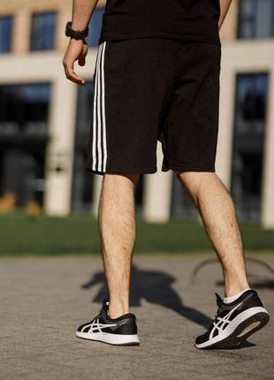 Мужской летний костюм adidas футболка + шорты черный адидас (bon)6 фото