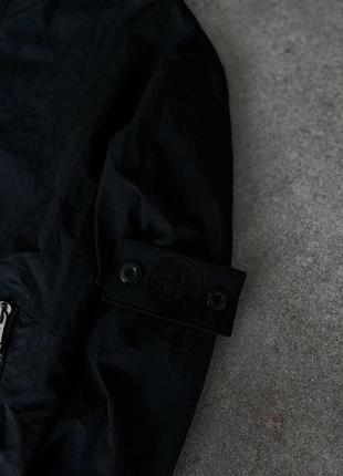 Мужская ветровка stone island с патчем черная осенняя куртка стон айленд из плащевки на осень (bon)5 фото