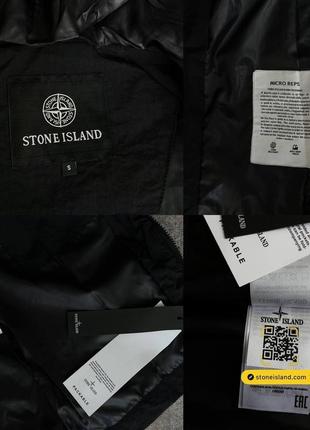 Чоловіча вітровка stone island з патчем чорна осінка куртка стон айленд із плащової тканини на осінь (bon)4 фото