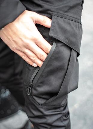 Мужские тактические штаны карго storm весенние осенние черные | брюки карго демисезонные (bon)9 фото