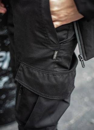 Мужские тактические штаны карго storm весенние осенние черные | брюки карго демисезонные (bon)7 фото