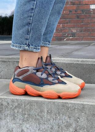 Жіночі кросівки adidas yeezy boost 500 gx3607 бежеві замшеві адідас ізі 500 весняні осінні (bon)