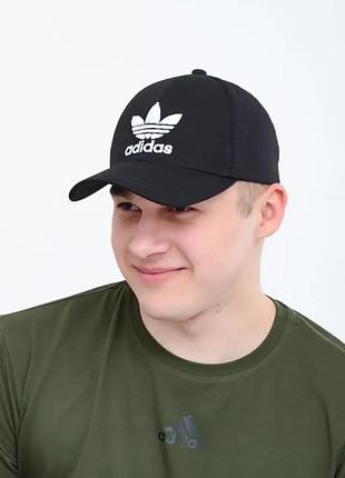 Кепка adidas чоловіча жіноча котонова чорна  ⁇  бейсболка адідас на літо (bon)