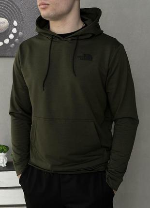 Мужское худи the north face хаки весеннее летнее осеннее | мужская толстовка зе норт фейс черная (bon)