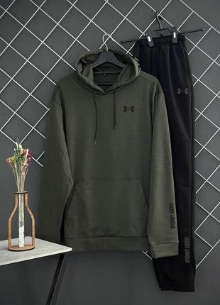 Мужской спортивный костюм + шорты + футболка + панамка + носки under armour 6в1 андер армор хаки (bon)2 фото