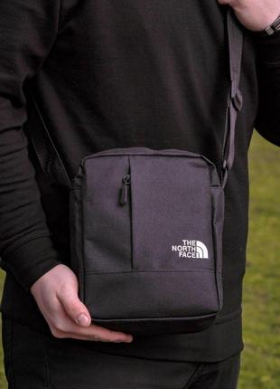 Месенджер the north face чорний великий  ⁇  сумка через плече зе нот фейс барсетка чорна (bon)