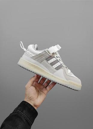 Мужские кроссовки adidas forum x bad bunny кожаные белые адидас форум демисезонные (bon)