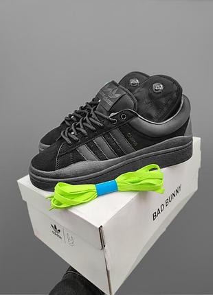 Чоловічі кросівки adidas campus x bad bunny beige замшеві чорні адідас кампус весняні осінні (bon)
