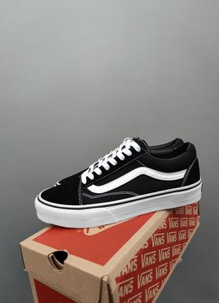 Мужские кеды vans old skool classic черно-белые кроссовки ванс олд скул (bon)