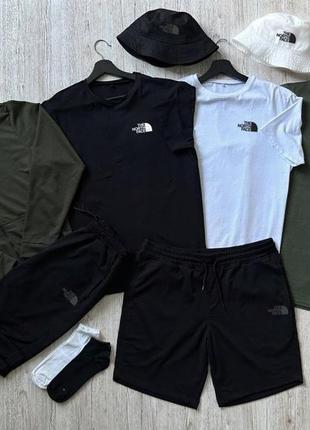 Мужской спортивный костюм + шорты + футболка + панамка + носки the north face 6в1 зе норт фейс хаки (bon)