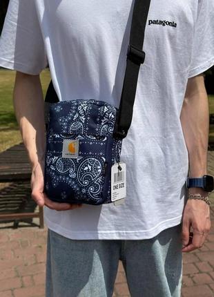 Мессенджер carhartt синий сумка через плечо кархарт барсетка (bon)1 фото