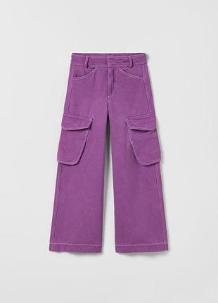 Стильные брюки карго с декоративной строчкой zara 13-14 лет
