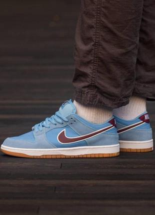 Мужские кроссовки nike sb dunk low “philllies” синие замшевые найк данк весенние осенние (bon)