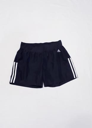 Adidas шорты черные спортивные с подкладкой короткие женские р l m