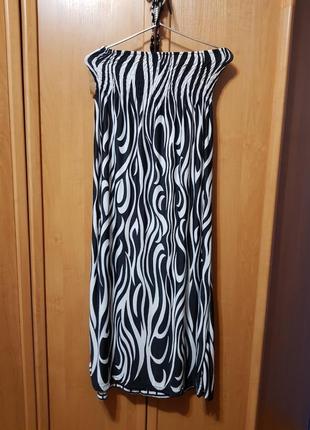 Длинное легкое летнее платье, черное-белое платьице, нарядный сарафан, сукня7 фото