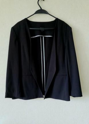 Черный пиджак блейзер marks and spencer 22 uk2 фото
