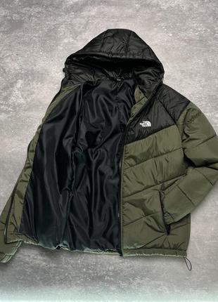 Мужская ветровка the north face хаки с черным из плащевки | куртка тнф весенняя осенняя (bon)4 фото