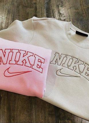 Кофта світшот довгий надпис найк nike накат надпис оверсайз об‘ємна широка пряма толстовка довга