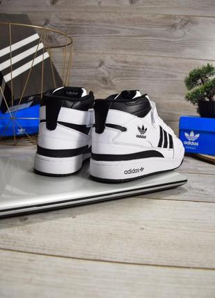 Мужские кроссовки adidas forum mid white black5 фото