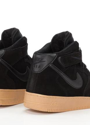 Кроссовки найк зимние ❄️nike air force 1 high black suede❄️ кроссовки мужские зимние найк форс, кросівки зимові найк3 фото