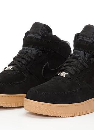 Кроссовки найк зимние ❄️nike air force 1 high black suede❄️ кроссовки мужские зимние найк форс, кросівки зимові найк8 фото