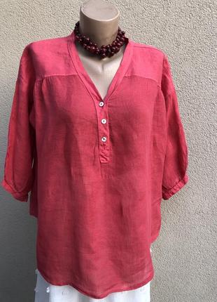 Красная блуза,рубаха,лён,хлопок,этно бохо стиль,
