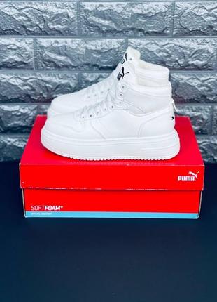 Ботинки пума ботинки puma зимние на меху, белые женские маховые пума, хит!6 фото