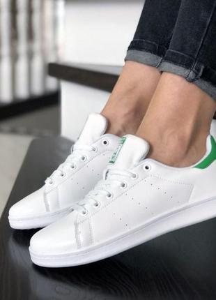 Р.36, 39    кроссовки adidas stan smith бело/зеленые