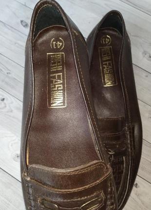 40-41р кожа новые италия кожаные коричневые туфли,лоферы5 фото