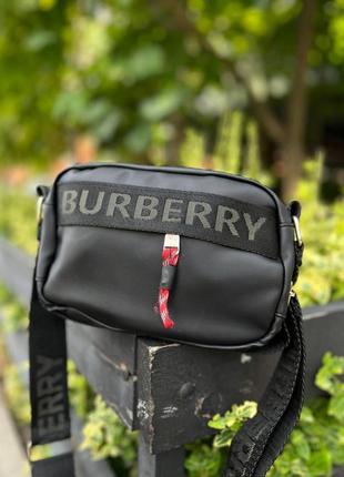 Мужская сумка кросс боди черная барбери мессенджер кожаный burberry барсетка городская для мужчины брендовая2 фото