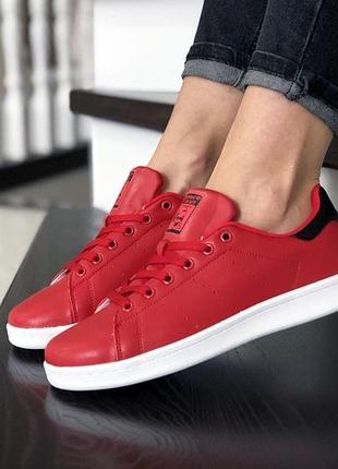 Р.36-40  кроссовки adidas stan smith (красные)  ks 9080