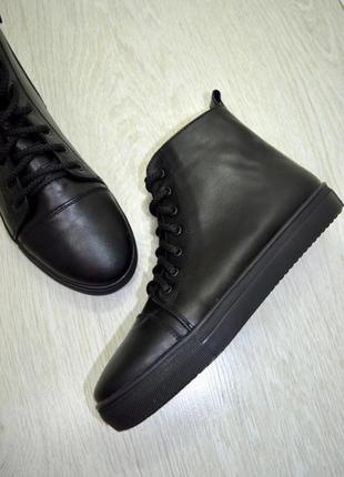 Спортивные сапоги / ботинки натур кожа натур замш черные деми зима 36-43р все цвета1 фото