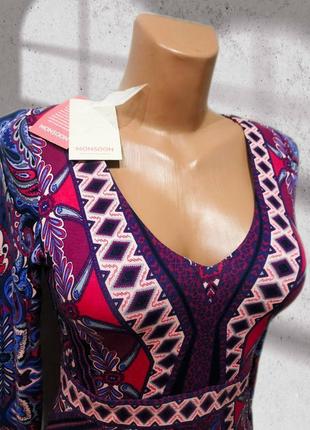 Элегантное вискозное платье в яркий принт модной английской марки одежды monsoon. новое, с биркой3 фото