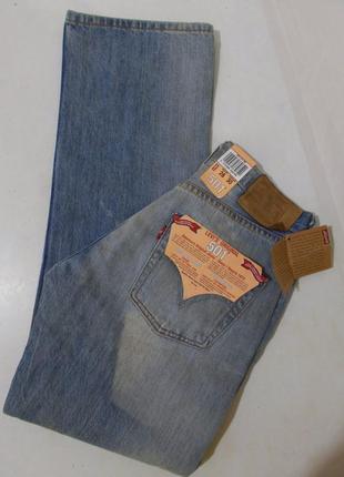 Нові джинси блакитні терті штопані w28 l30 'levi's 501'