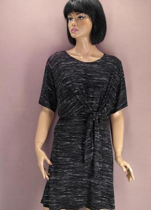 Новое брендовое трикотажное платье "f&f" черный меланж. размер uk14/eur42.1 фото