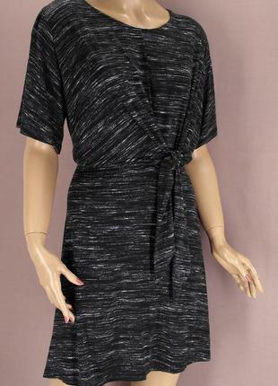 Новое брендовое трикотажное платье "f&f" черный меланж. размер uk14/eur42.3 фото